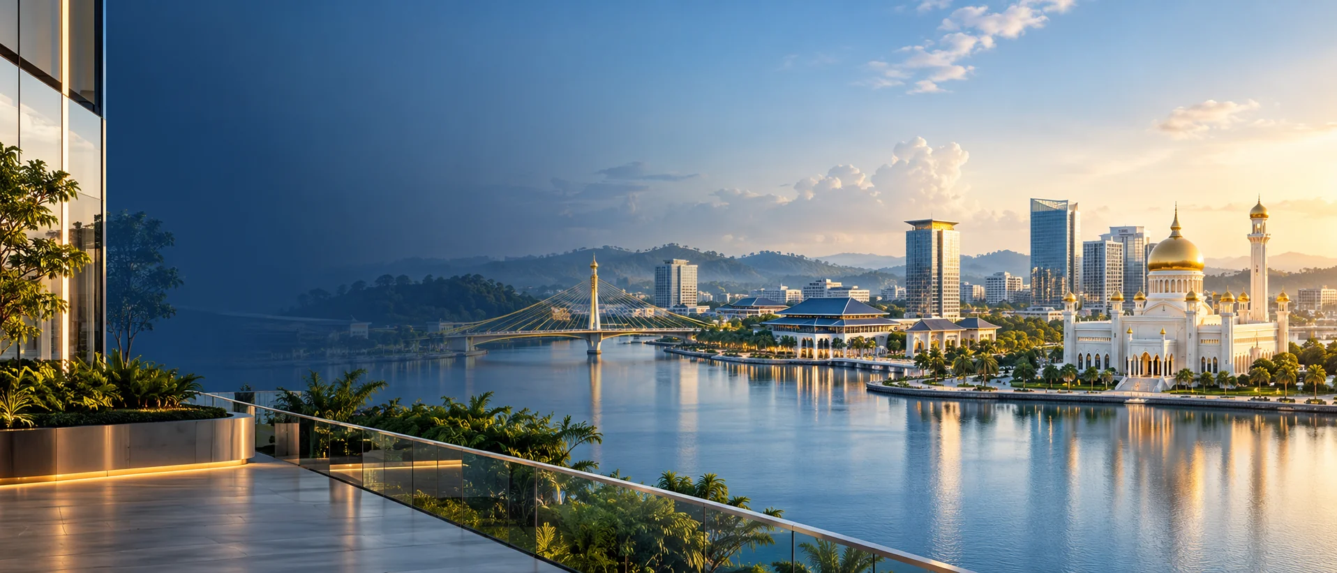 Illustration inspired by Brunei’s waterfront and evolving commercial landscape
